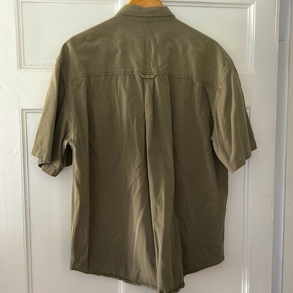 Cherokee heavy 100% cotton button-down shirt, 2 bellows chest pockets, L, green - Picture 5 of 5
